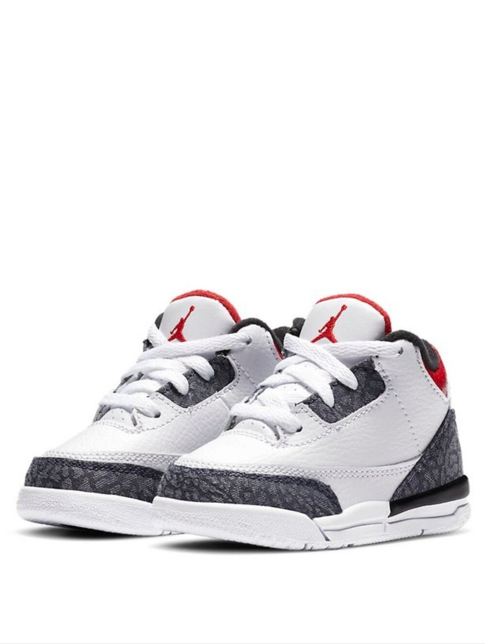 Jordan Nike Air 3 Retro Denim SE (TD) Fire Red DB0442-100, White/Fire Red/B